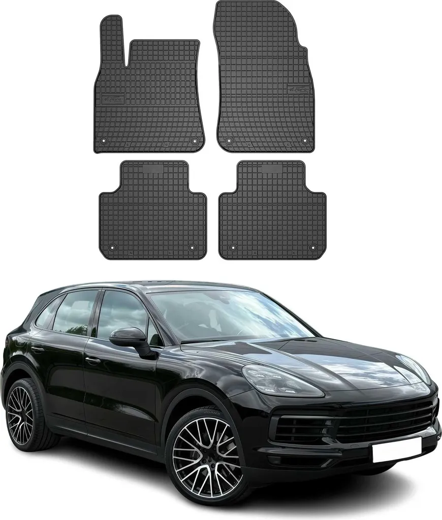 2017-2025 Porsche Cayenne Tappetini in gomma nera 4 pz