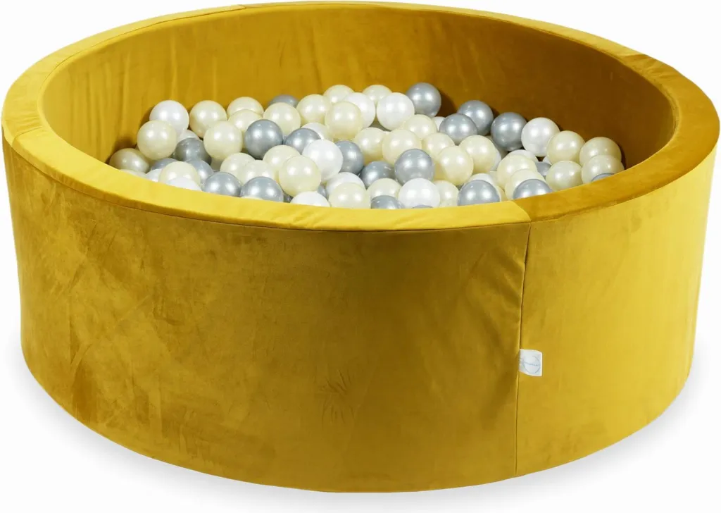 Piscine à balles 500 pièces 110x40 Velvet Gold coloris or argent perle