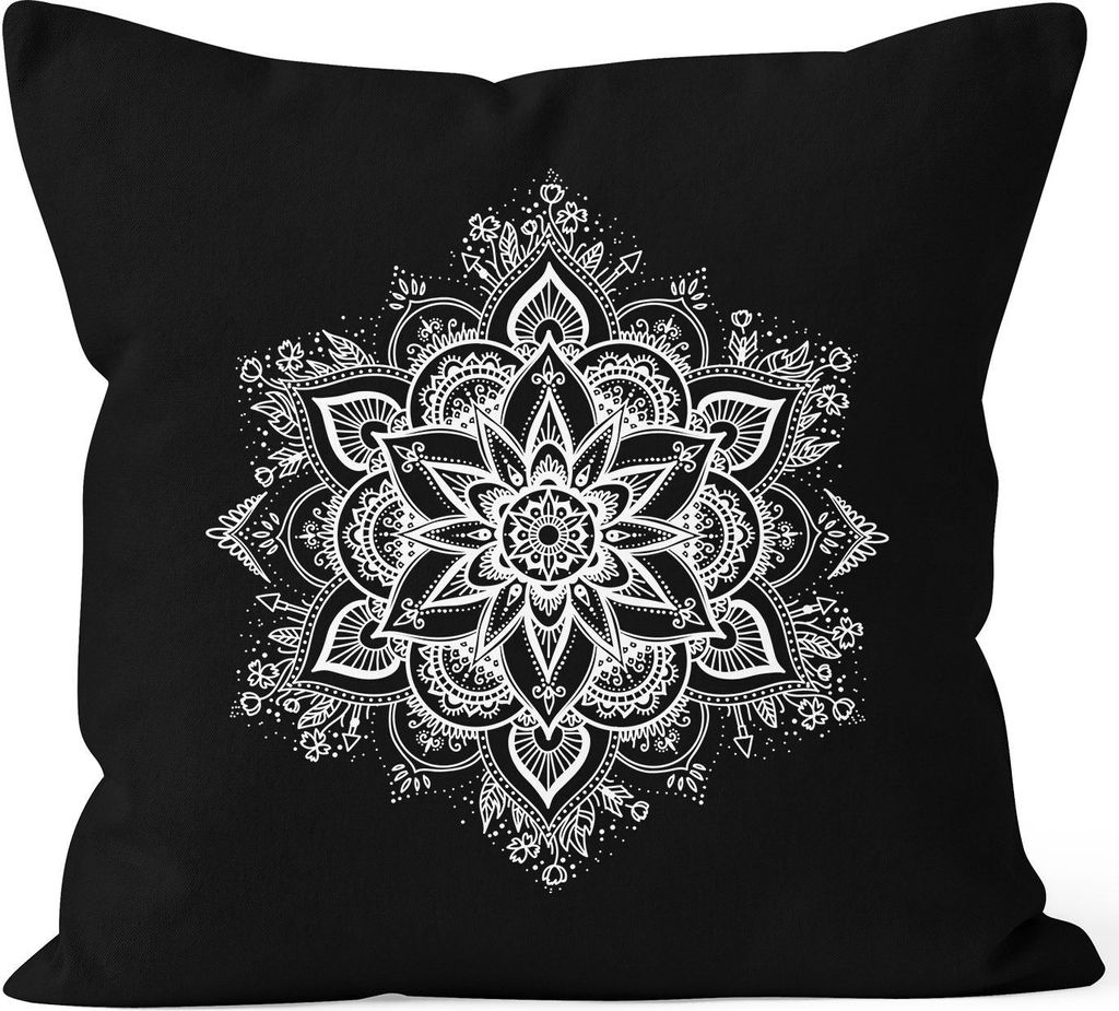 Kissenbezug Mandala Ornament Bohemian Boho Ethno Kissen-Hülle Deko-Kissen Autiga schwarz unisize