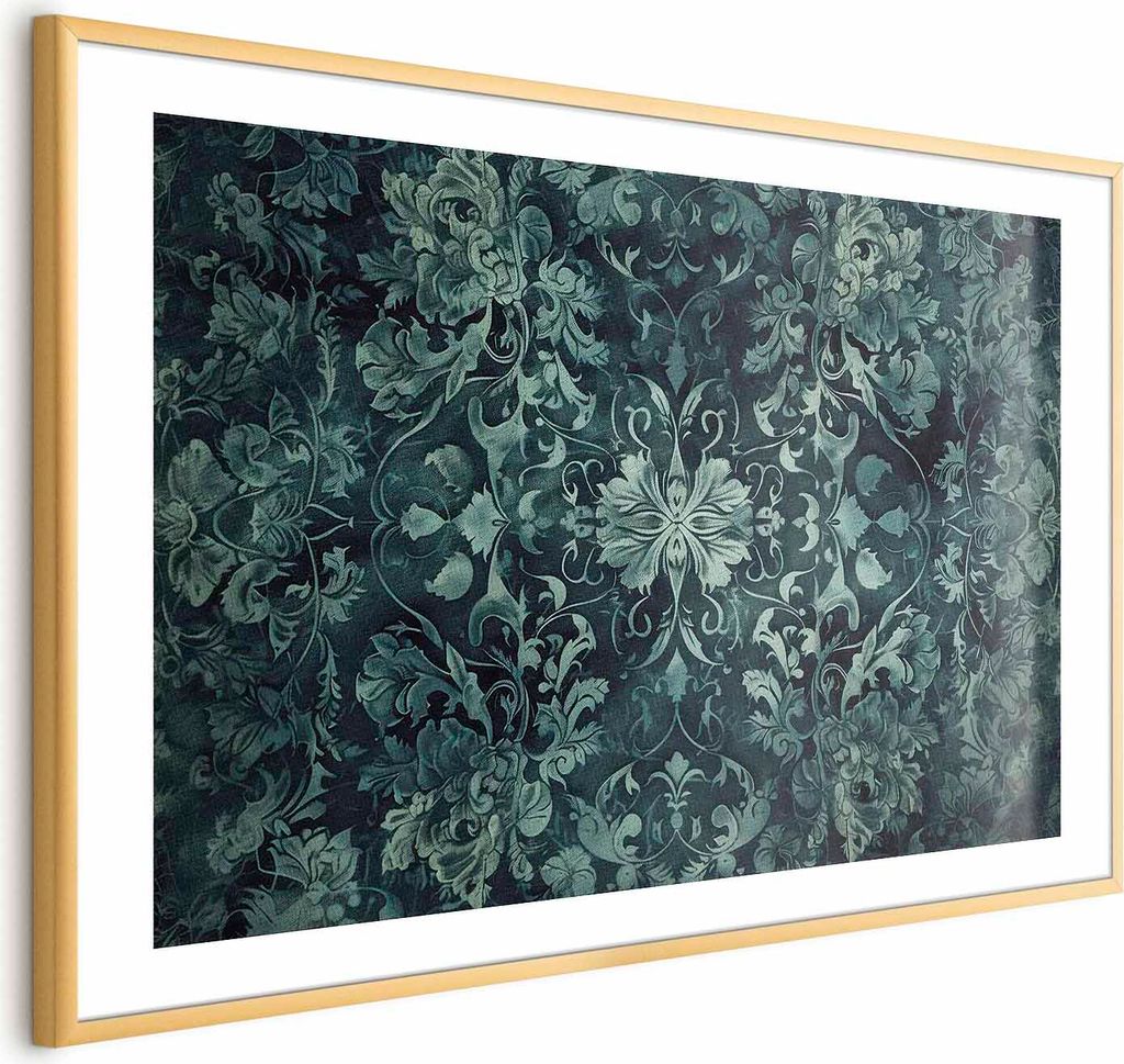 Posterpapier Poster - Carpet Ornaments in Emerald Shades 90x60 cm Muster p-H-10001-ao-a