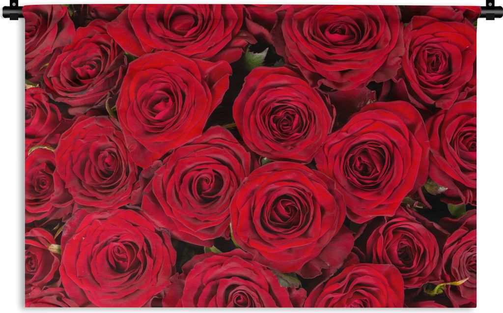 MuchoWow® Wandteppich Wandbehang Rosen - Rot - Blumenstrauß Produktbild 