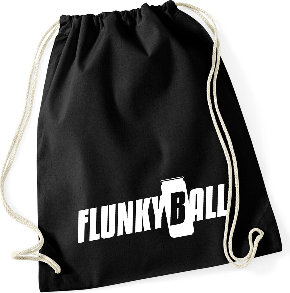 Huuraa Turnbeutel Flunkyball Bierdose 12 Liter Black Baumwolle Rucksack Geschenkidee