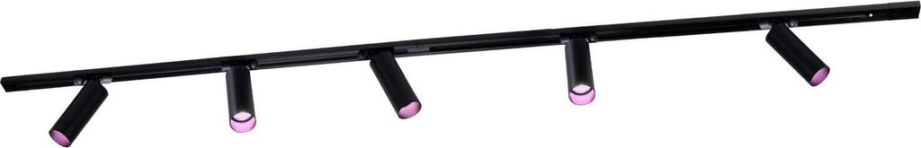 Ledvion - Schienensystem lampen, 2m, 1-Phasen, 4,9W, inklusive 5x GU10 LED , Schwarz, RGB, 5-flammig Spot, spotlight, deckenspot, deckenstrahler, s...