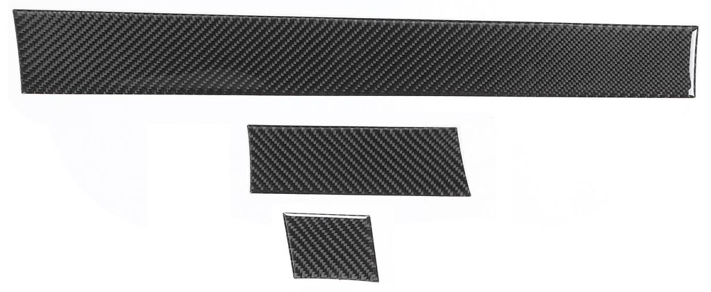 3 Stück Kohlefaser-Armaturenbrettverkleidung, Zierabdeckung, Dekoration, passend für 5er E60 E61 2004–2010