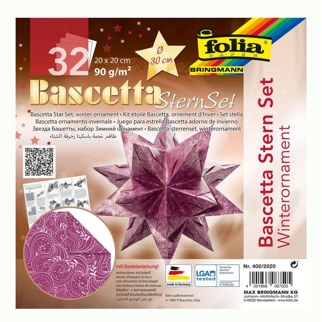 folia Faltblätter Bascetta-Stern 200 x 200 mm 90 g/qm 32 Produktbild 
