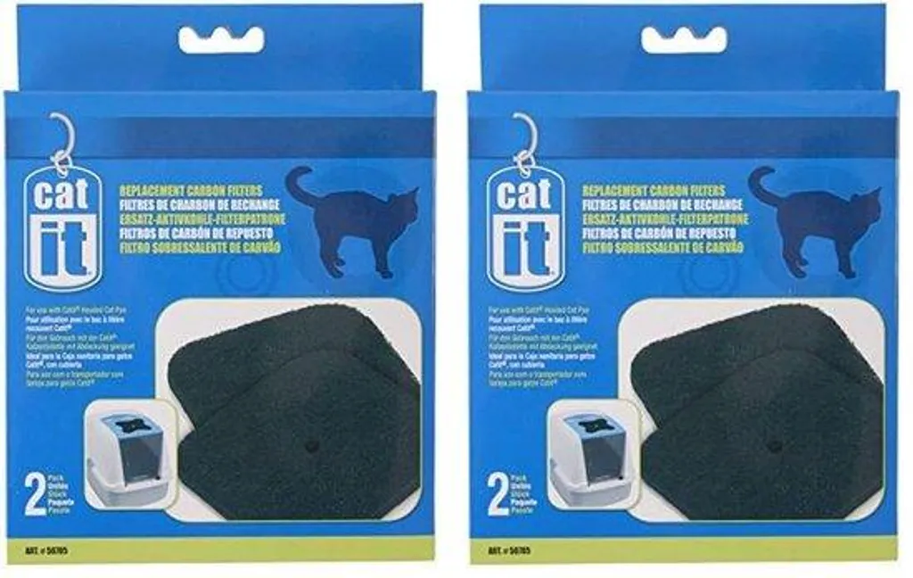Filtres charbon actif haute densité pour cage à chat, pack de 4 pièces