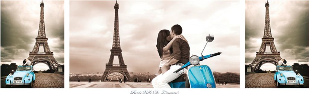 Paris Poster Eiffelturm Triptyque 91,5 x 30,2 cm