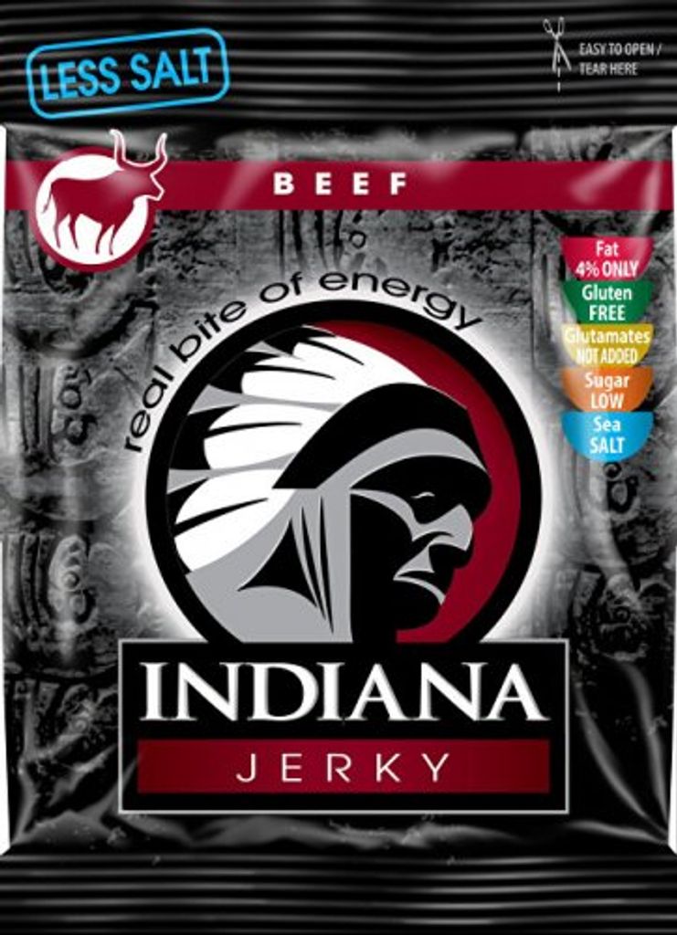 Indiana Beef Jerky Natural 10 x 25g (Display)