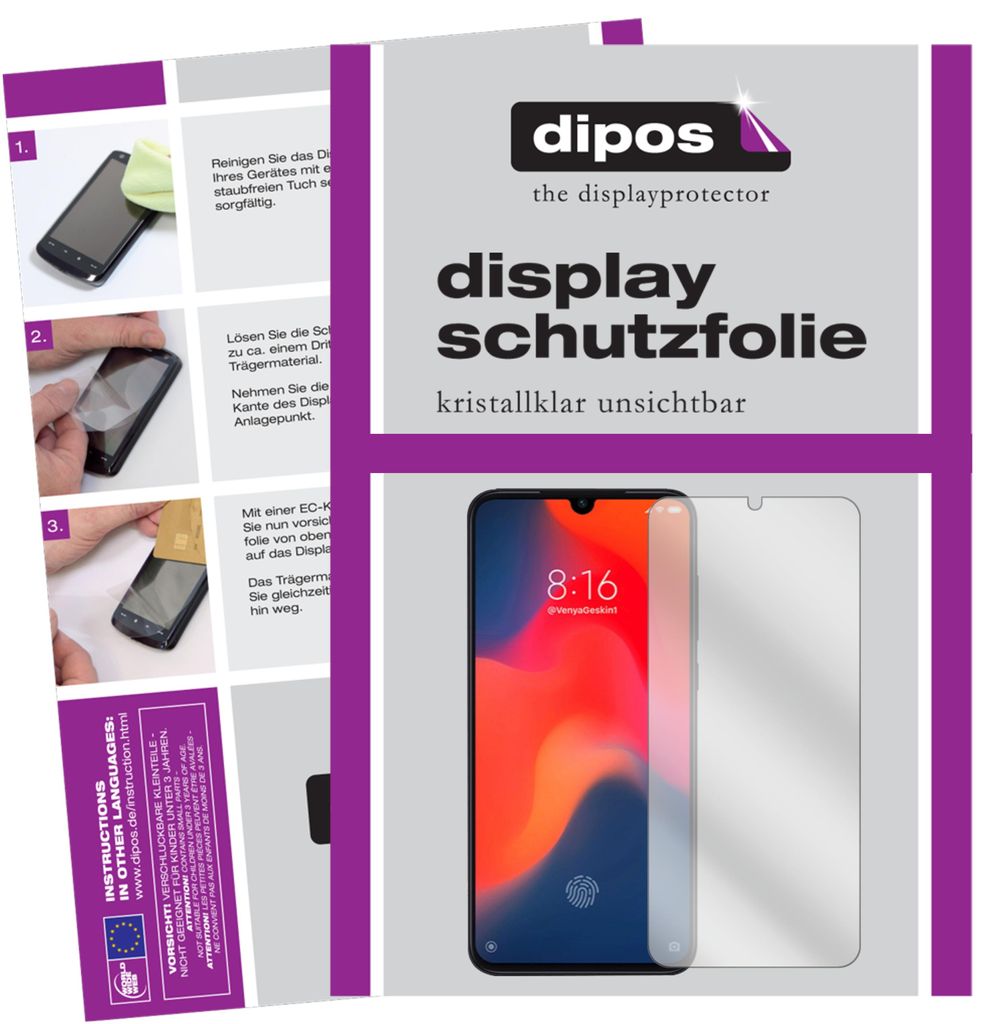 3+3x Schutzfolie für Xiaomi Mi 9 SE klar Displayschutzfolie Folie Display Schutz