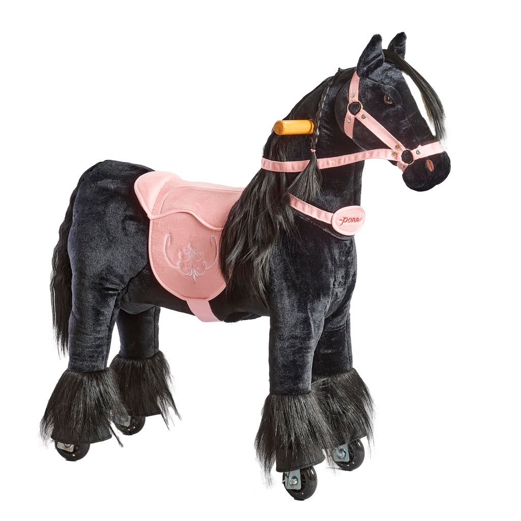 Mechanisches Pferd auf Rollen Ponnie Ebony S mit rosa Produktbild 