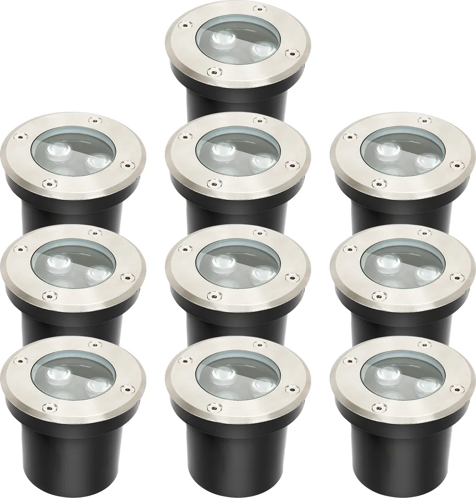 Hengda 10x 3W Faretto LED Incasso Terra IP65 Esterno Bianco Caldo