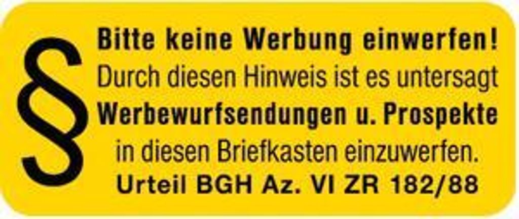 PVC-Aufkleber - BITTE KEINE WERBUNG - 302057/9 - Gr. ca. 48 x 20 mm