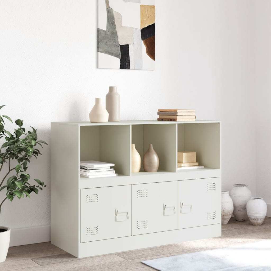 "Winter Sale" Sideboard Weiß 99x39x73cm Stahl - clorisNeu232112 - Kommoden