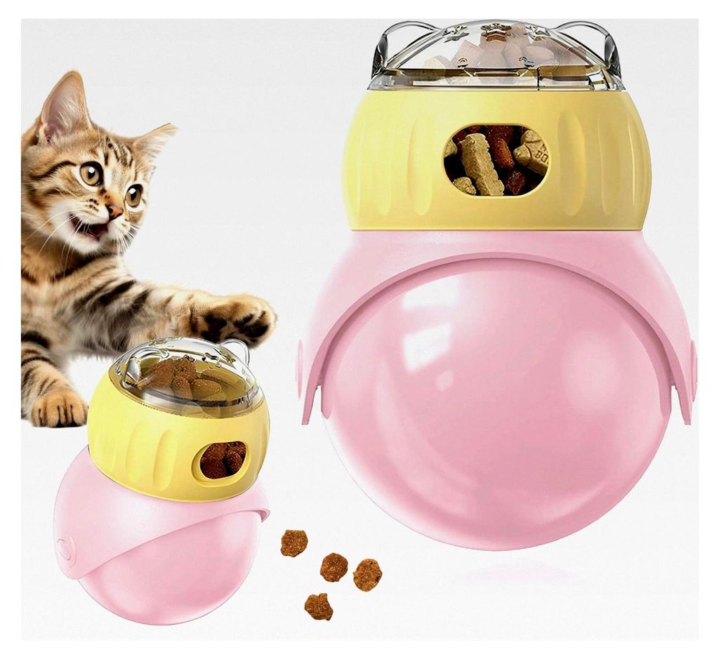 Intelligenzspielzeug für Hunde, Futterball für interaktive Beschäftigung, Leckerli-Ball für kleine, mittlere und große Hunde (Pink)