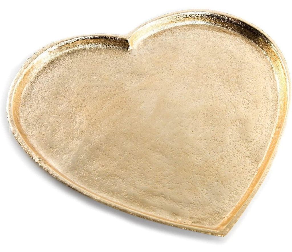 Herz Tablett aus Metall goldfarben 27 cm - als Deko & Geschenkidee