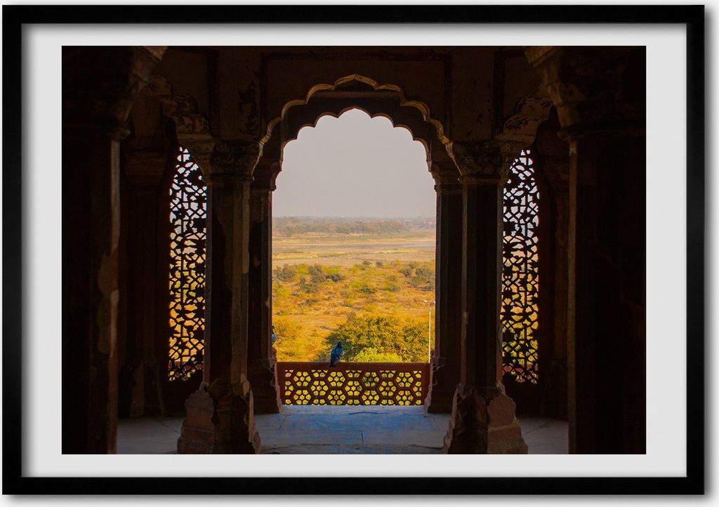 Bild - Bilderrahmen - 100 cm x 70 cm - MDF - Rahmen - Foto - Wandkunst Agra Fort, Indien