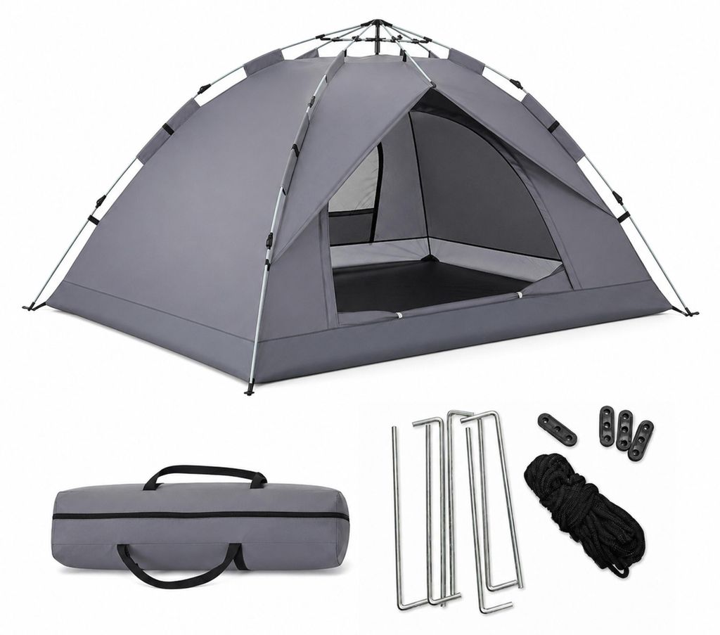 Tente de camping Relaxdays, pour 3 à 4 personnes, montage Image du produit 