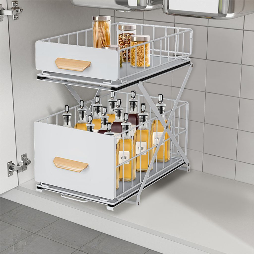 Küchen Organizer,Unter Waschbecken Regal,Gewürzregal Spülschrank Schrank Organizer für Badezimmer Küche