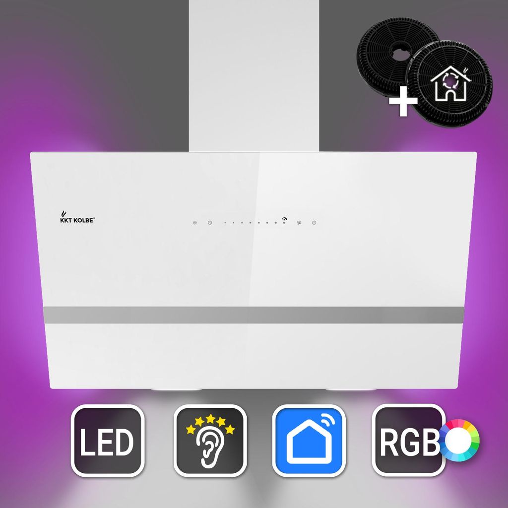 Hotte aspirante cuisine 80cm Hotte Murale Inclinées acier Image du produit 