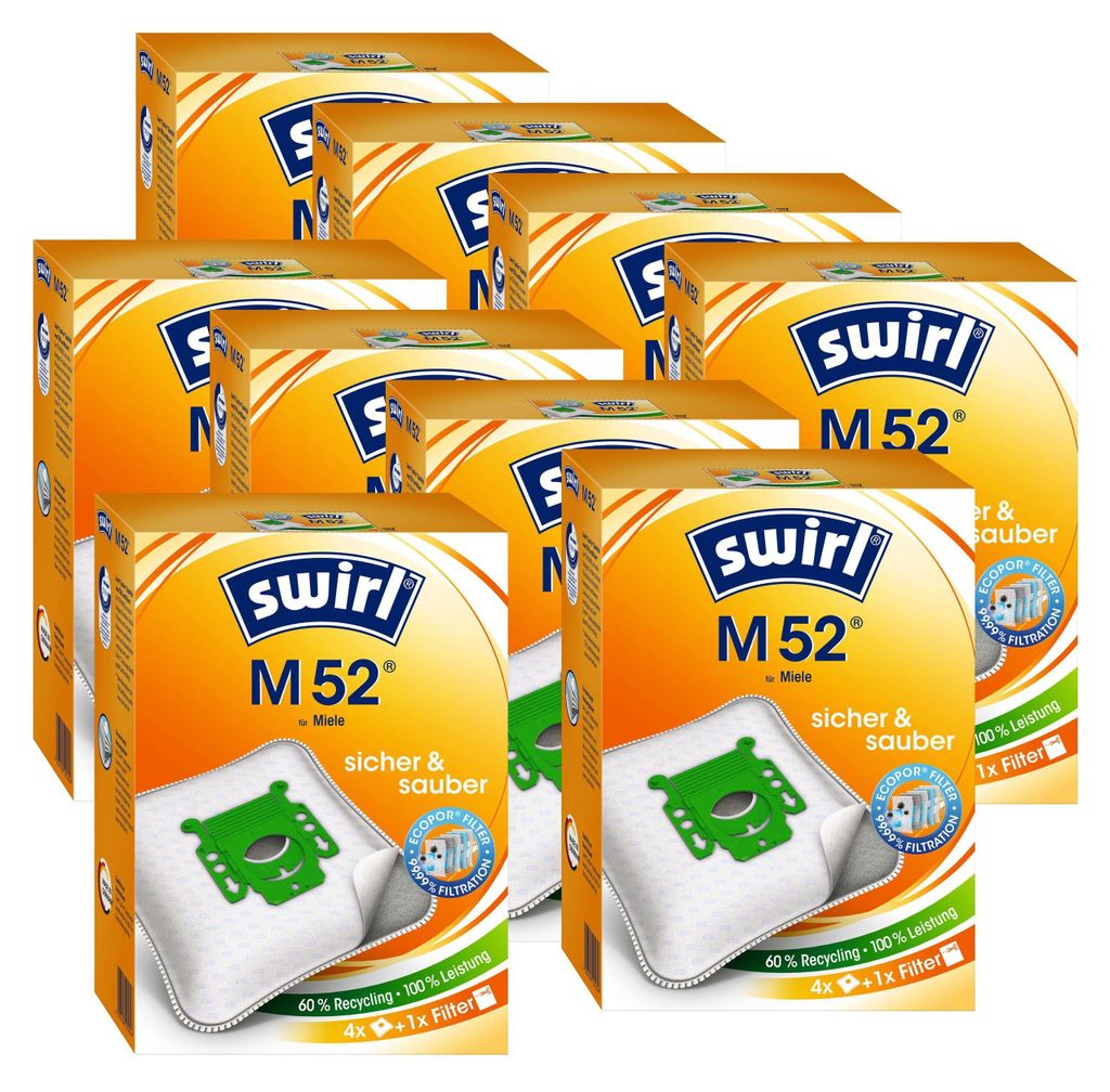 9 x Swirl Staubsaugerbeutel M 52  MicroPor Staubbeutel Produktbild 