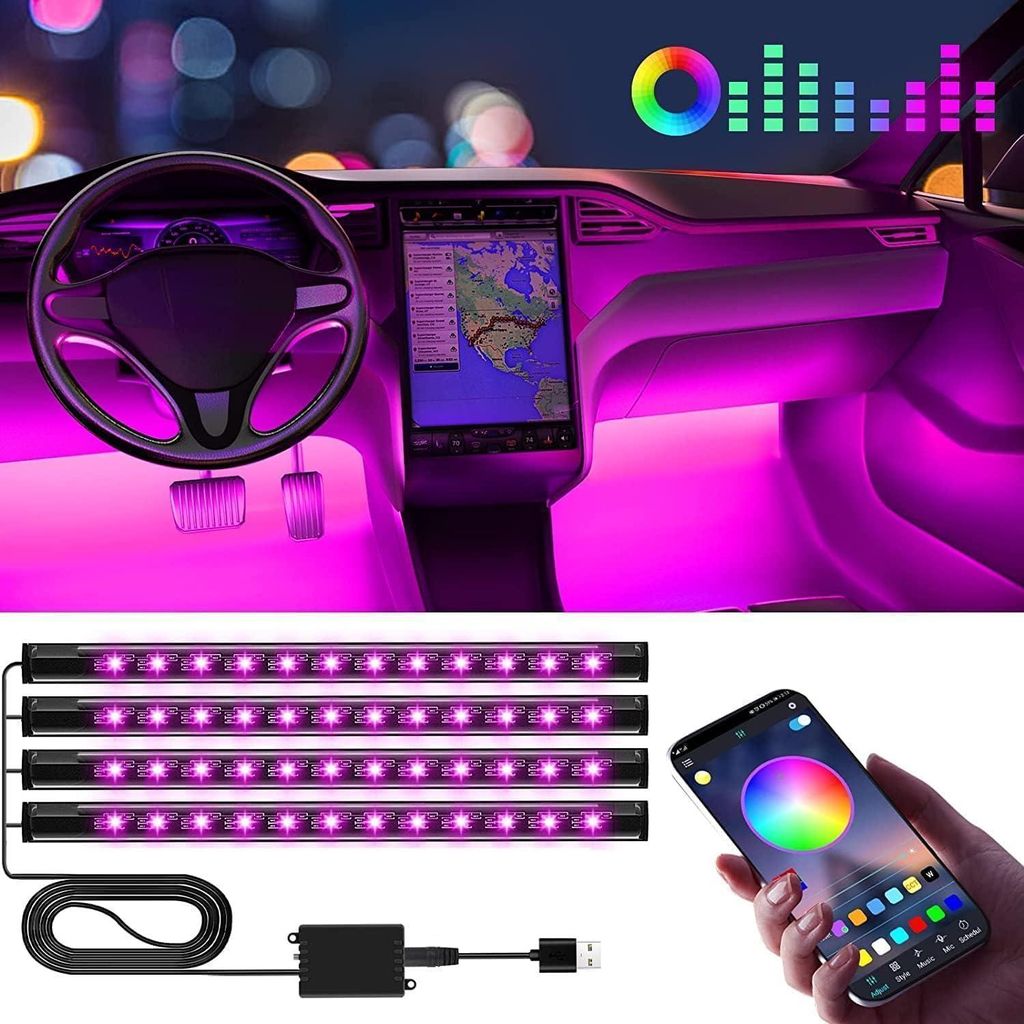 LED Innenbeleuchtung Auto USB-App Steuerung 16 Farben Produktbild 