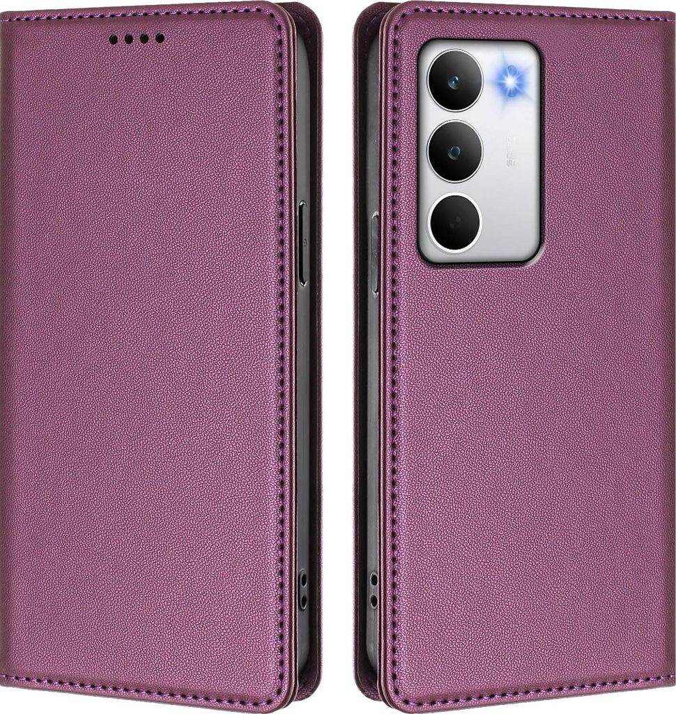 Handyhülle für Realme C71, Kunstleder Klapphülle Stoßfeste Magnetische Hülle mit Ständer Lila