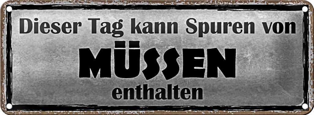 Blechschild Spruch 27x10cm dieser Tag kann Spuren Müssen Dekoration