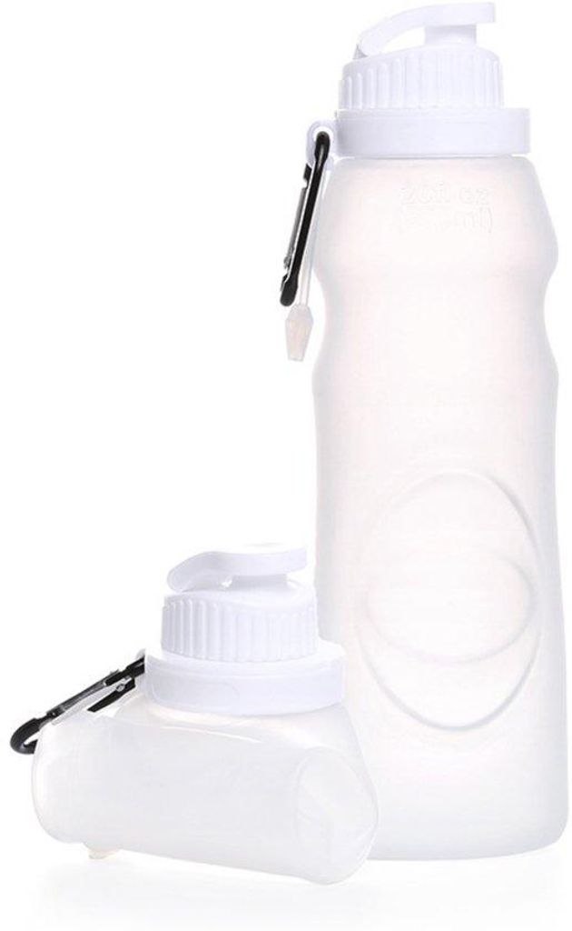 Silikonisches Trinkgefäß - Faltbares Wasserflaschengefäß - 500 ml - transparent - für Outdoor, Sport, Reisen und mehr