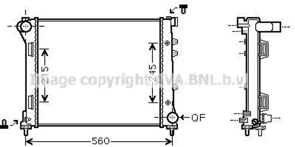 Radiateur moteur pour Fiat Panda et 500 - Remplacement OE 51793589