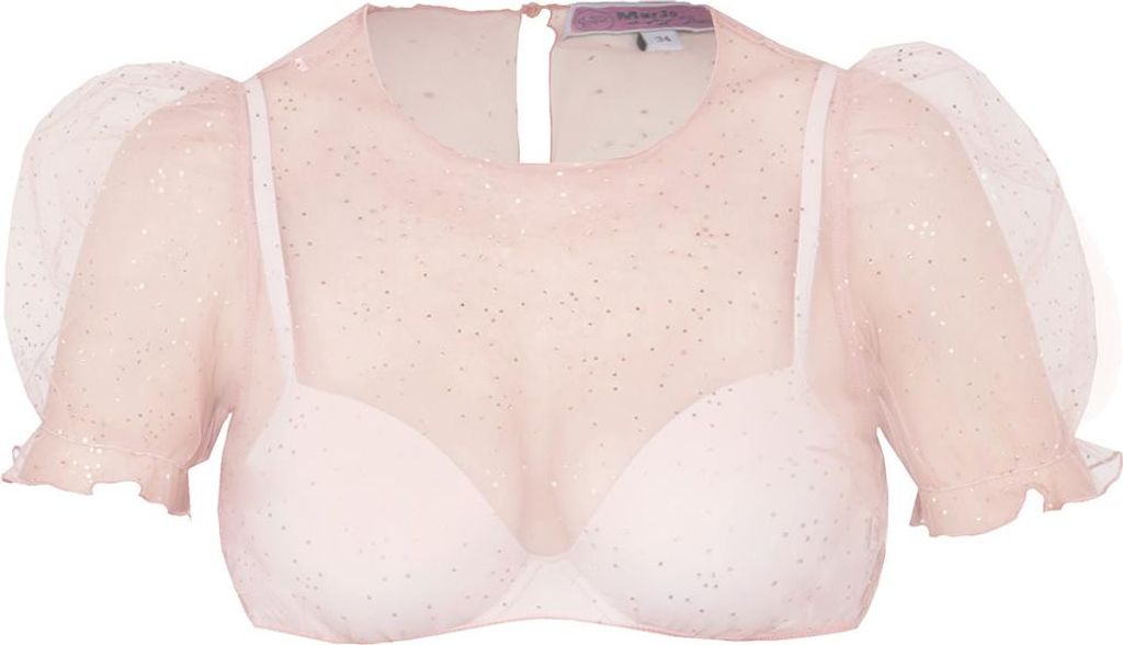 Dirndlbluse Kochel Kurzarm Puffarm flamingo 34 Produktbild 