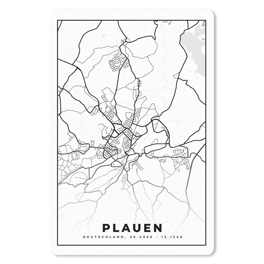 MuchoWow Mauspad Mousepad Plauen - Karte - Stadtplan 40x60 cm - Mousepads - Maus Mat - Pad - Mausunterlage - Schreibtisch Accesoire