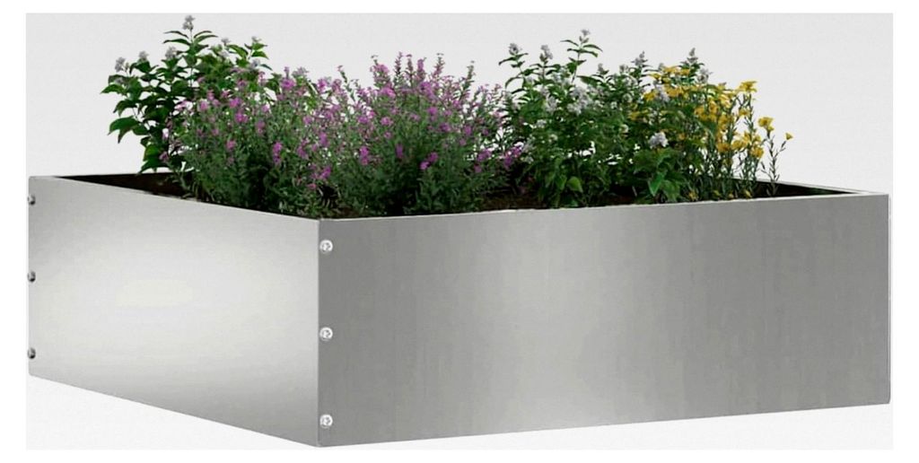 Raseneinfassung Silber 40 x 40 x 13 cm Verzinkter Stahl