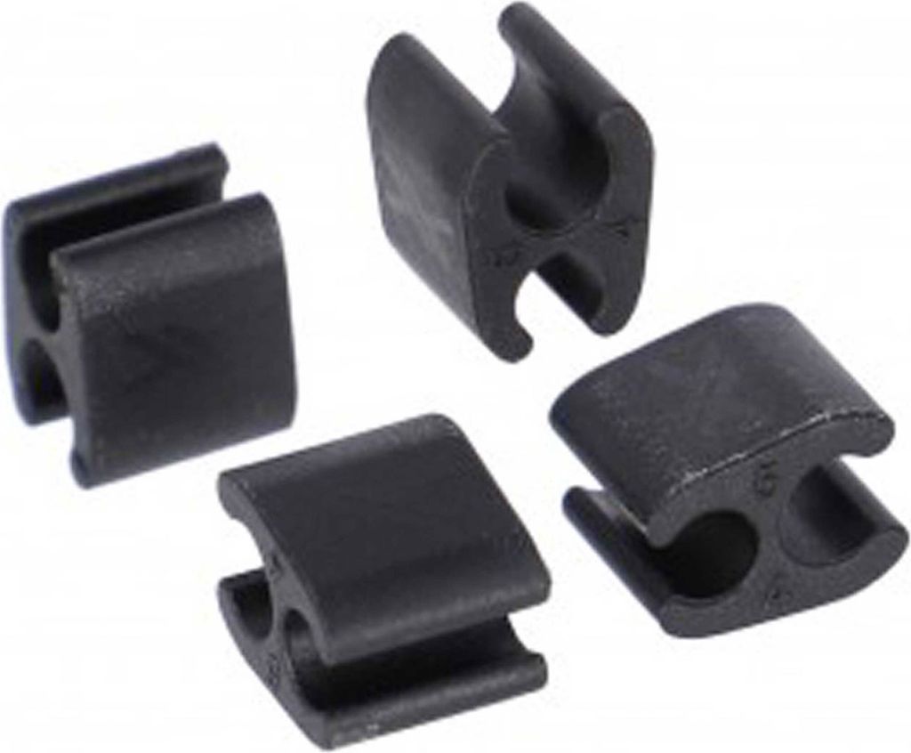 XLC Kabelclip BR-X119 Ø4mm Kabel, Ø5mm Aussenhülle, schwarz (4er Pack)