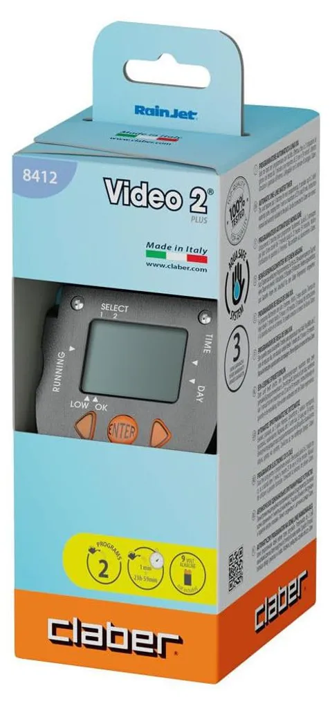 Ordinateur d'irrigation Claber Aquauno Video-2 Plus programmable 8428 - 5