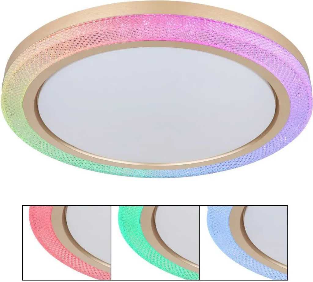 Grand Luminaire Plafonnier LED RGB CCT Variable 50cm avec Mode Veilleuse