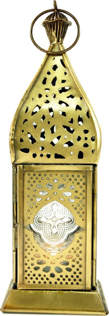 Orientalische Metall/Glas Laterne in Marrokanischem Design, Windlicht, Mehrfarbig, Glas,Metall,Eisen, Farbe: Farblos, 21*7*7 cm