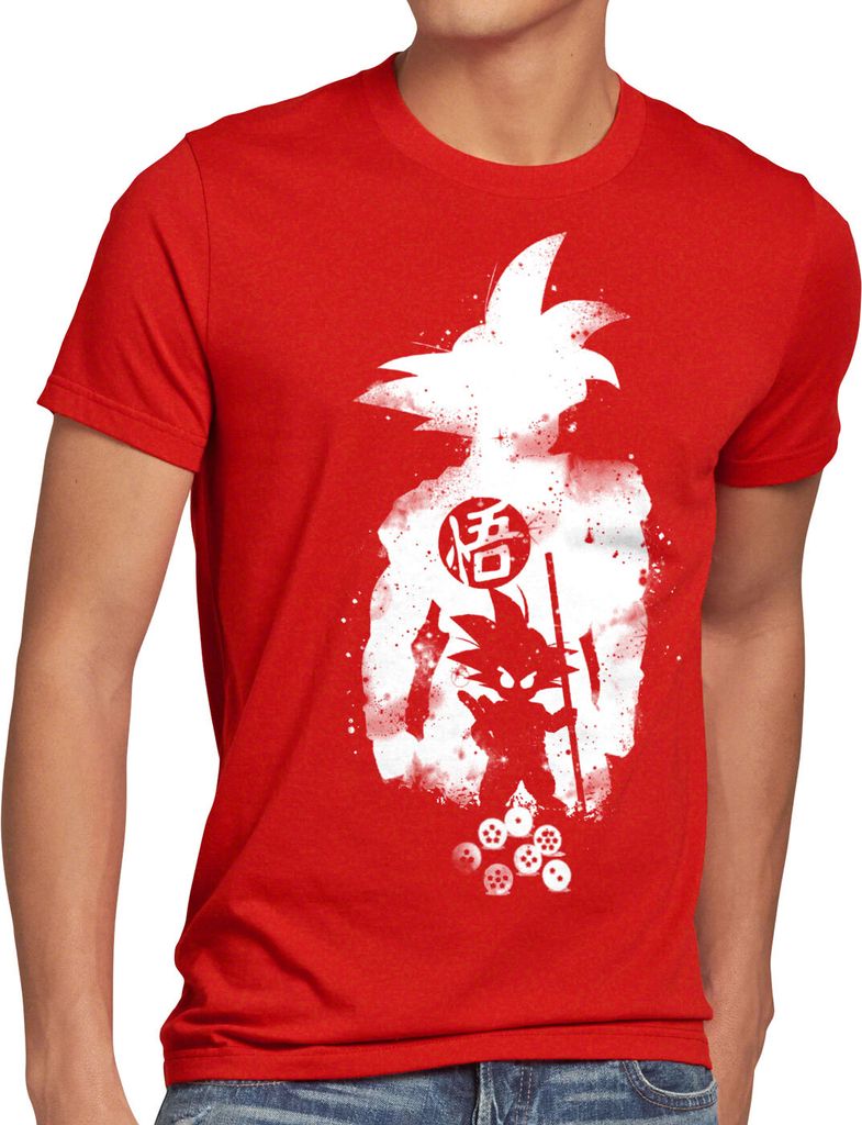 BaumwolleCloud Kamehameha Herren T-Shirt energie gallic dragon beam anime