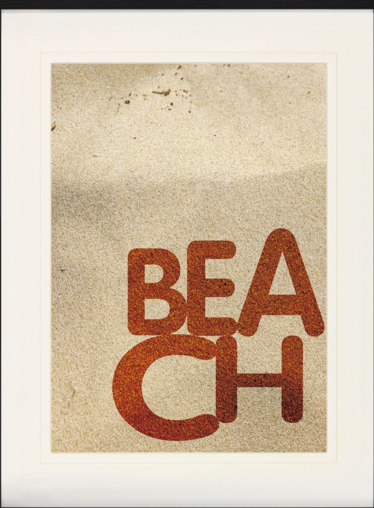 Typografie Gerahmtes Bild Mit Edlem Passepartout | Wand-Bilder | Im Bilderrahmen - Beach (80 x 60 cm)