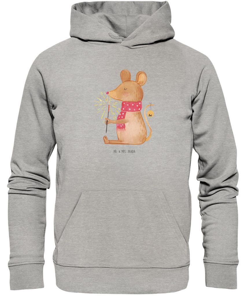Mr. & Mrs. Panda Kuschelhoodie Maus Weihnachten Größe XS - Heather Grey - Geschenk, Weihnachtsmotiv, Statement-Hoodie, Weihnachtswunder, Pullover...