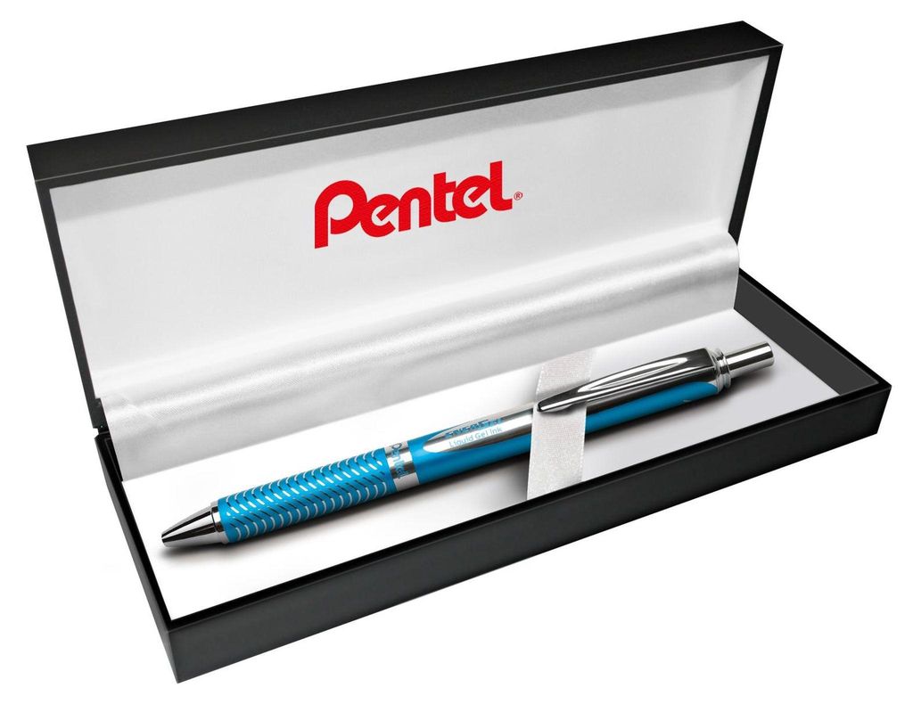 Gélový roller Pentel Energel Steel, svetlo modrý