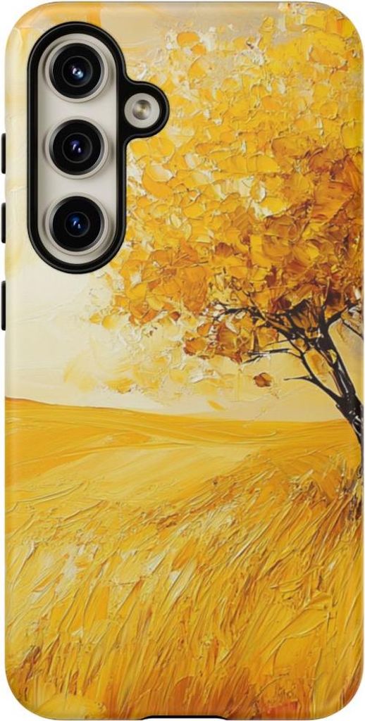 Goldener Herbstbaum auf sanfter Hügellandschaft – Hülle Kompatibel mit Galaxy S24