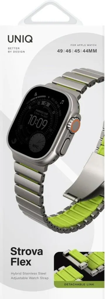 Bracelet Uniq Strova Flex pour Apple Watch Ultra 2 49mm Argent Citron vert - 2