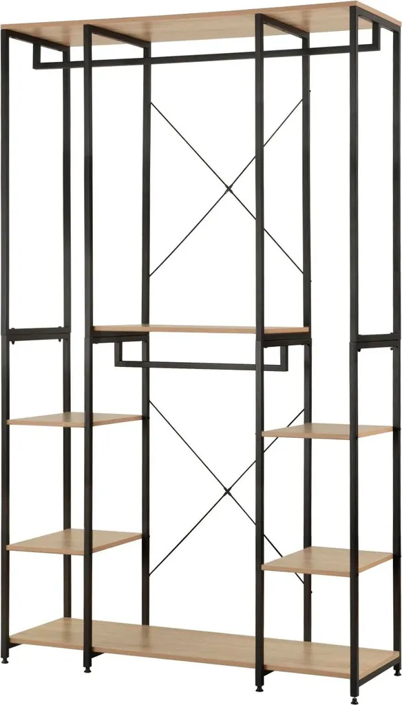 Penderie Dressing Moderne 120cm avec Portes Coulissantes en Chêne Clair MDF