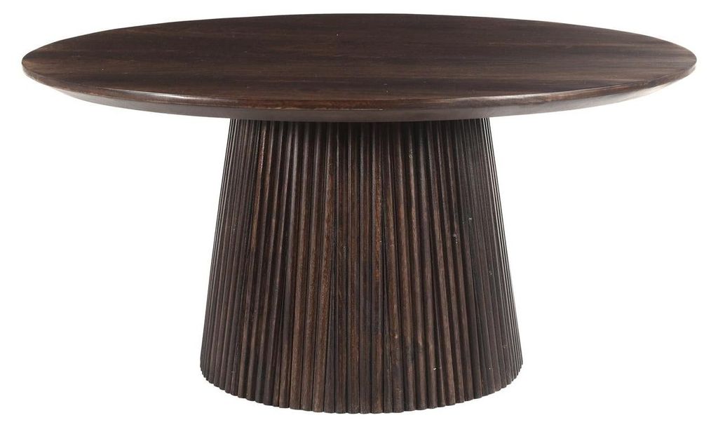 Couchtisch Salvator aus Mangoholz Ø80cm - Walnuss Produktbild 