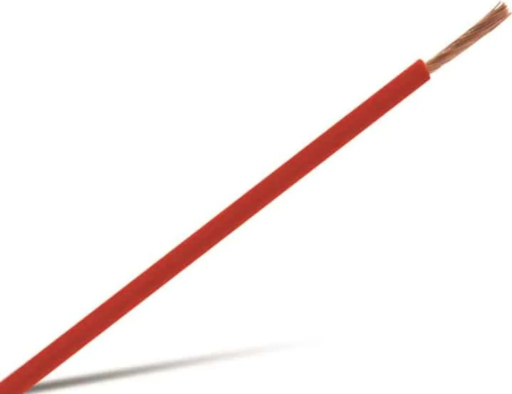 Fil 16 mm² rouge H07V-K pour tableau électrique et solaire - 10m