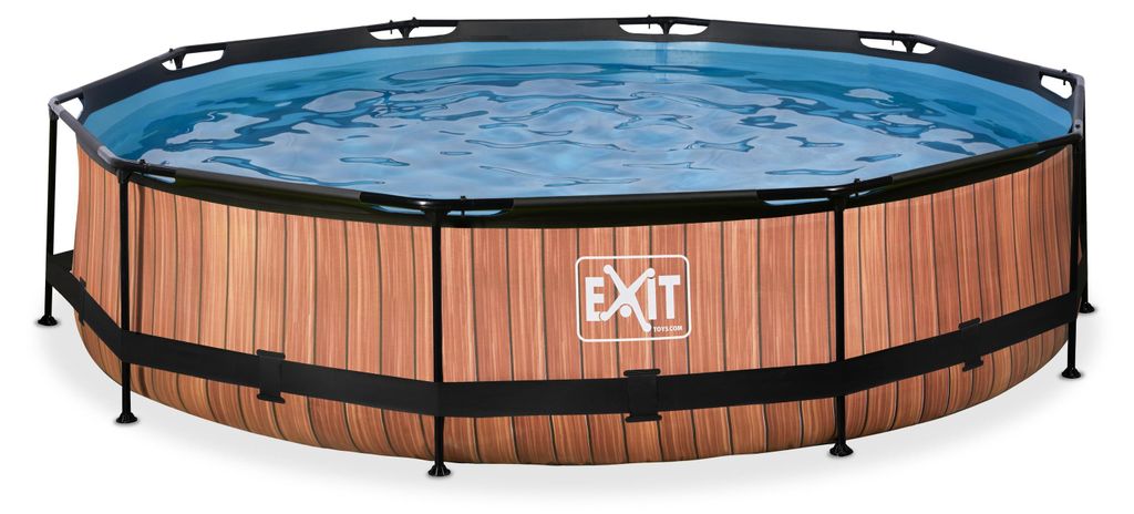 Piscina fuori terra EXIT Wood con struttura in legno, ø360, Immagine del prodotto 