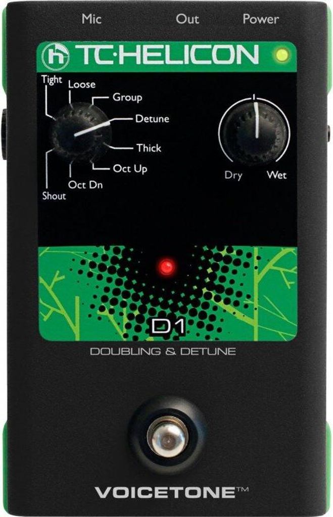 TC Helicon VoiceTone D1 Gesangseffektgerät mit Stimmverdopplung, Oktavverschiebung und 8 Modi