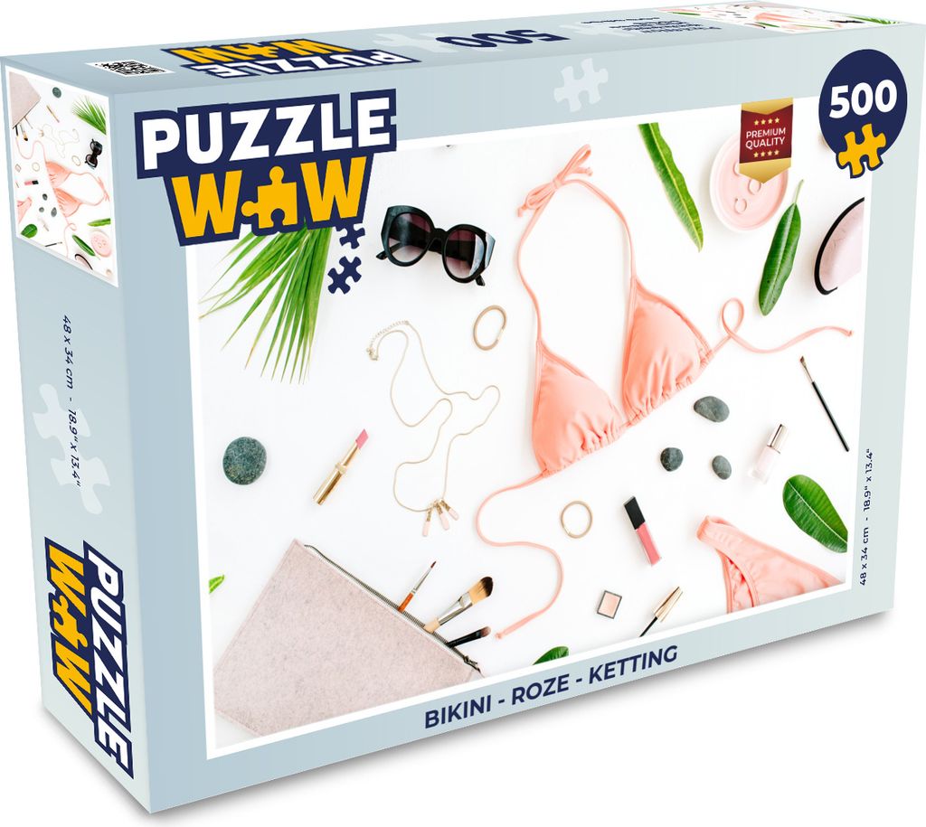 MuchoWow Puzzle 500 Teile Bikini - Rosa - Halskette - 500 Teile - Kinder - Selberbauen - Puzzlespiele