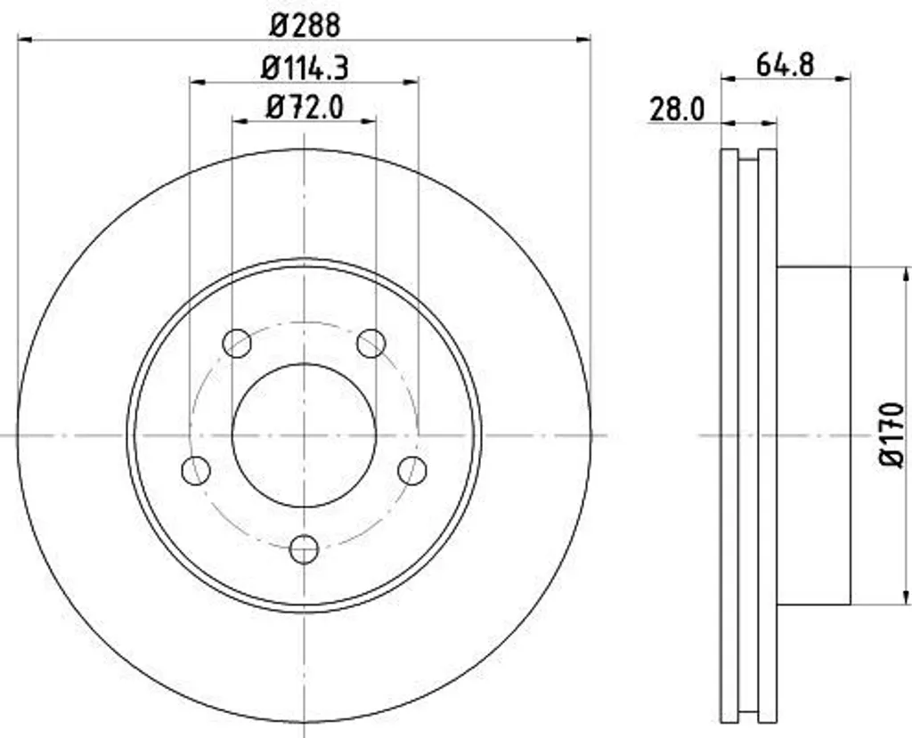 Disque de frein HELLA 8DD 355 127-901 pour Jeep Cherokee KJ OE 52128247AA
