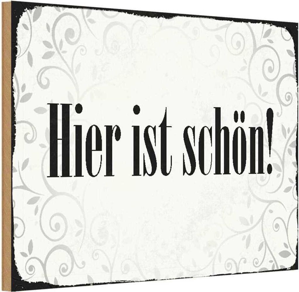 vianmo Holzschild 12x18 cm hier ist schön Geschenk